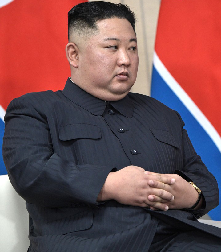 2019년 4월 25일 회담에 참석한 김정은의 자료사진